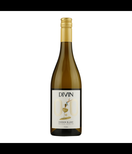 Fles DIVIN Chenin Blanc, alcoholvrije witte wijn uit Frankrijk, op voorraad bij slijterij t Bockje in Bathmen