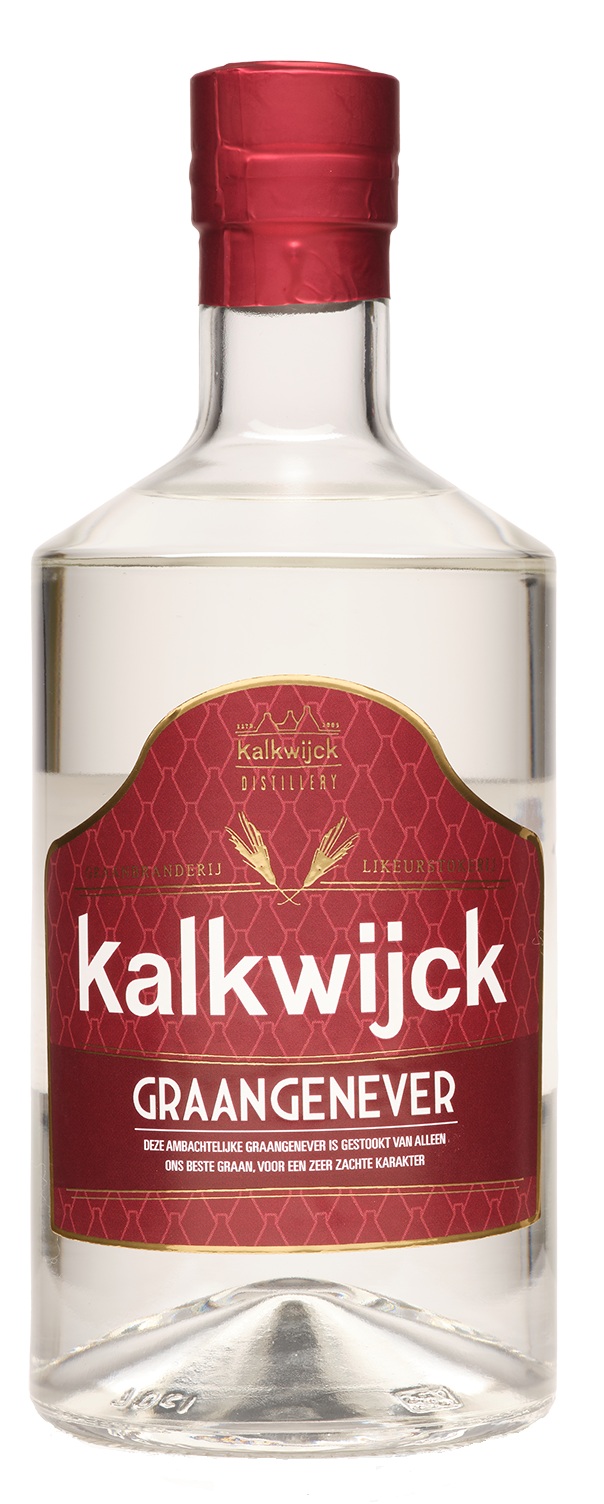 Fles Kalkwijck Graan Genever, jenever van Kalkwijck, op voorraad bij slijterij ’t Bockje in Bathmen