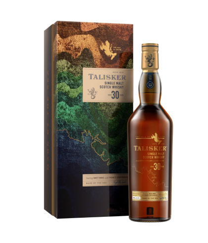 Fles Talisker 30 Years Old Release 2023, single malt whisky van het eiland Skye, op voorraad bij slijterij t Bockje in Bathmen