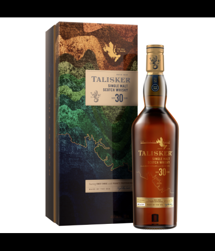 Fles Talisker 30 Years Old Release 2023, single malt whisky van het eiland Skye, op voorraad bij slijterij t Bockje in Bathmen