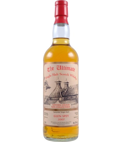 Fles The Ultimate Glen Spey 16 Years Old 2007, enkel vat gebotteld door The Ultimate uit Amersfoort, op voorraad bij slijterij t Bockje in Bathmen