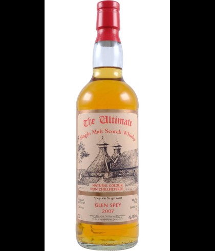 Fles The Ultimate Glen Spey 16 Years Old 2007, enkel vat gebotteld door The Ultimate uit Amersfoort, op voorraad bij slijterij t Bockje in Bathmen