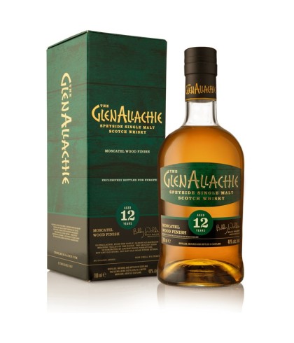 Fles GlenAllachie 12Y Moscatel Finish, single malt whisky, op voorraad bij slijterij t Bockje in Bathmen