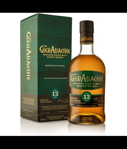 Fles GlenAllachie 12Y Moscatel Finish, single malt whisky, op voorraad bij slijterij t Bockje in Bathmen