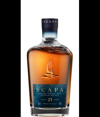Fles Scapa 21Y, whisky, op voorraad bij slijterij t Bockje in Bathmen