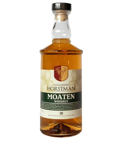 Fles Horstman Whiskey 'Moaten', whisky, bij slijterij ’t Bockje in Bathmen