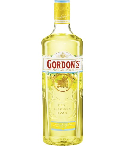 Fles Gordon's Sicilian Lemon, gin, op voorraad bij slijterij t Bockje in Bathmen