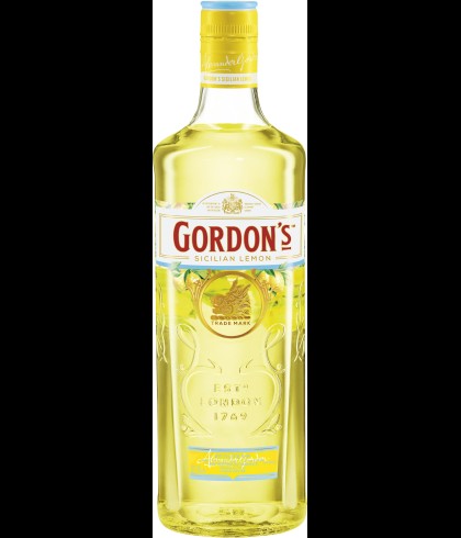 Fles Gordon's Sicilian Lemon, gin, op voorraad bij slijterij t Bockje in Bathmen