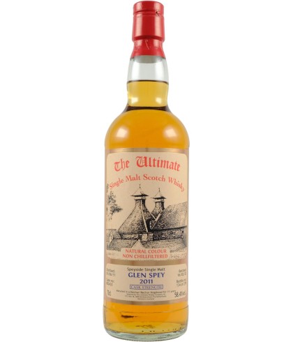 Fles The Ultimate Glen Spey 2011 11 Years Old Cask Strength, enkel vat gebotteld door The Ultimate uit Amersfoort, op voorraad bij slijterij t Bockje in Bathmen