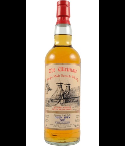 Fles The Ultimate Glen Spey 2011 11 Years Old Cask Strength, enkel vat gebotteld door The Ultimate uit Amersfoort, op voorraad bij slijterij t Bockje in Bathmen