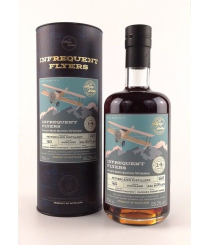 Fles Infrequent Flyers Fettercairn 14Y 2007, single malt whisky, op voorraad bij slijterij t Bockje in Bathmen