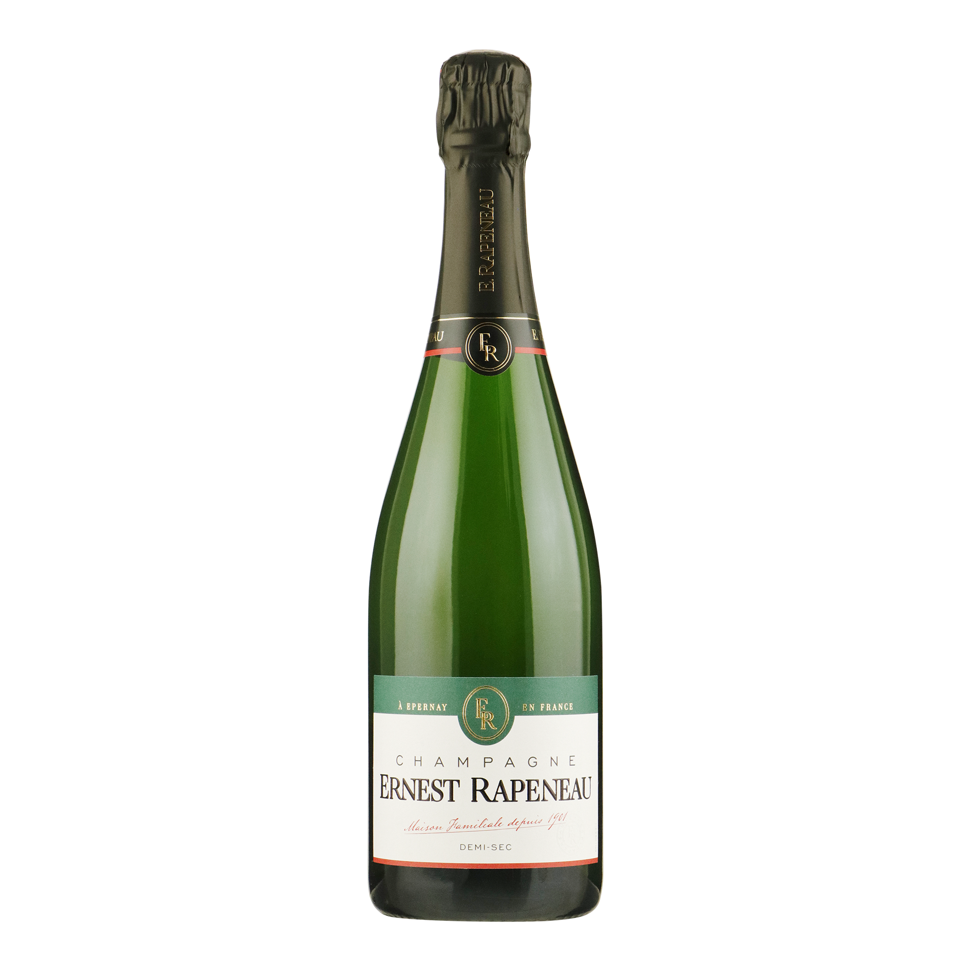 Fles Ernest Rapeneau Champagne Demi-Sec, wijn, op voorraad bij slijterij ’t Bockje in Bathmen