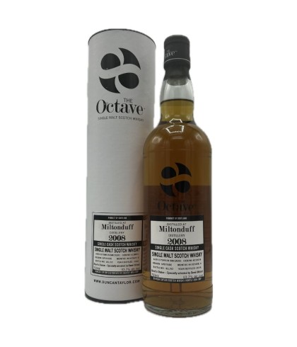 Fles Duncan Taylor Octave Miltonduff 15 Years Old, single malt whisky, op voorraad bij slijterij t Bockje in Bathmen