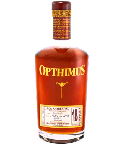 Fles Opthimus 18Y, rum, op voorraad bij slijterij t Bockje in Bathmen