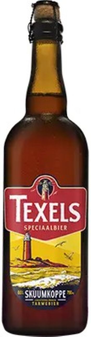 Fles Texels Skuumkoppe, bier van Texels, op voorraad bij slijterij t Bockje in Bathmen