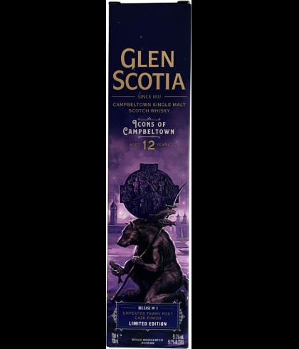Fles Glen Scotia 12 Years Old Icons No.3 The Wulver, single malt whisky, op voorraad bij slijterij t Bockje in Bathmen