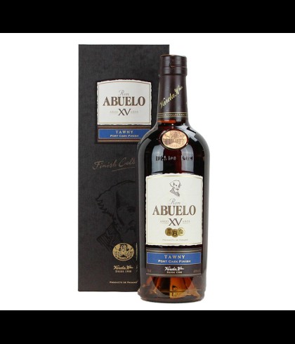 Fles Ron Abuelo XV Tawny Port Finish, rum, op voorraad bij slijterij t Bockje in Bathmen
