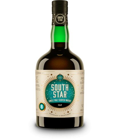 Fles South Star Spirits 8Y Islay Series 001, whisky, bij slijterij ’t Bockje in Bathmen
