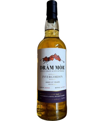 Fles Dram Mor Invergordon 27 Years Old Highland, whisky, op voorraad bij slijterij t Bockje in Bathmen