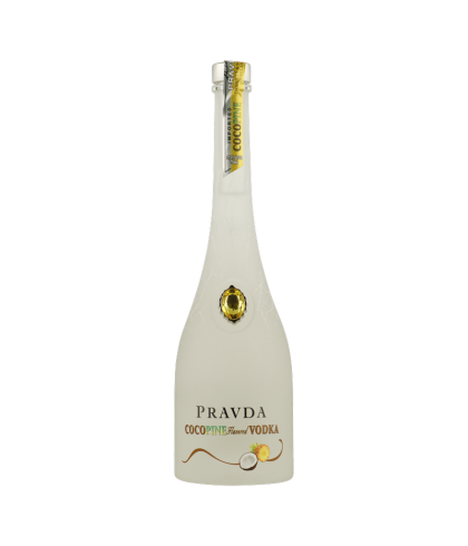 Fles Pravda CocoPine Vodka, wodka, op voorraad bij slijterij t Bockje in Bathmen