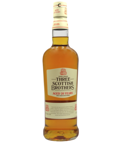 Fles Three Scottish Brothers Single Grain 20 Years Old, whisky, op voorraad bij slijterij t Bockje in Bathmen