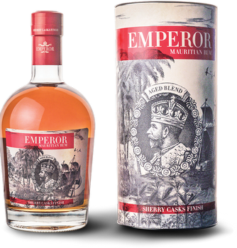 Fles Rum Emperor Sherry (Mauritius), rum, op voorraad bij slijterij ’t Bockje in Bathmen