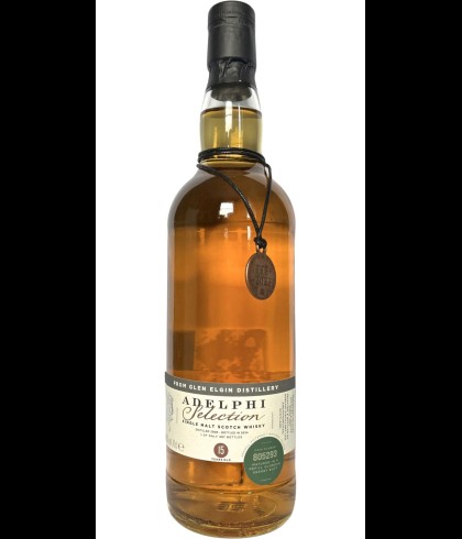 Fles Adelphi Glen Elgin 15 Years Old 2008, single malt whisky, op voorraad bij slijterij t Bockje in Bathmen