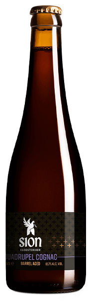 Fles Sion Barrel Aged Quadrupel Cognac, bier van Sion, op voorraad bij slijterij t Bockje in Bathmen