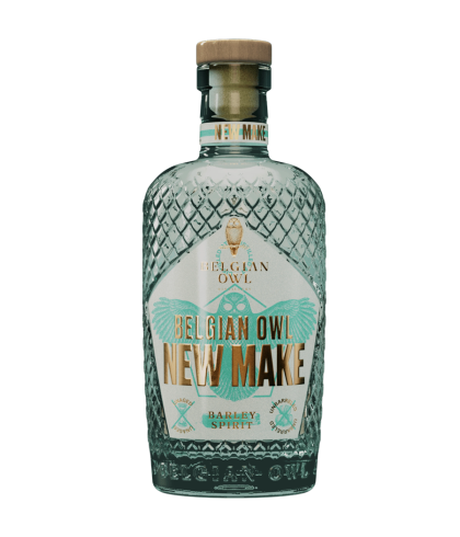 Fles Belgian Owl New Make Barley Spirit, single malt whisky, op voorraad bij slijterij t Bockje in Bathmen