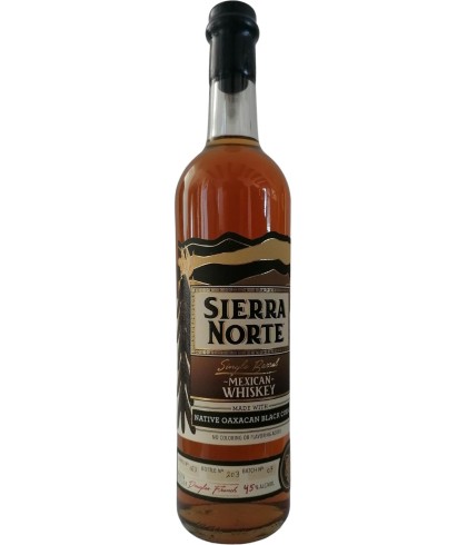 Fles Sierra Norte Mexican Whiskey Black Corn, whisky, op voorraad bij slijterij t Bockje in Bathmen