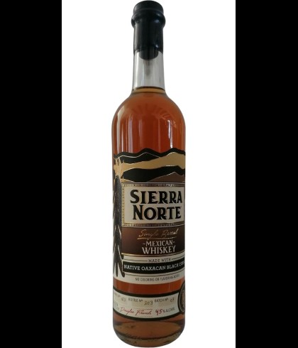 Fles Sierra Norte Mexican Whiskey Black Corn, whisky, op voorraad bij slijterij t Bockje in Bathmen