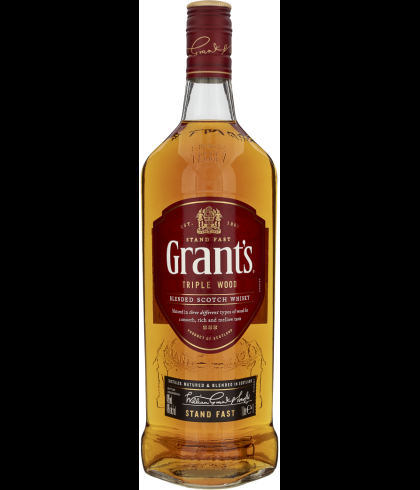 Fles Grant's Triple Wood Whisky, whisky, op voorraad bij slijterij t Bockje in Bathmen