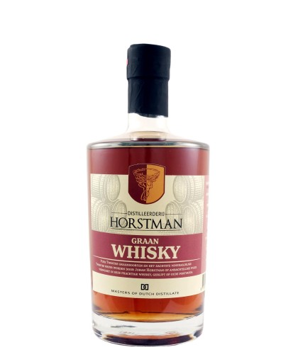 Fles HORSTMAN graan whisky Red, whisky, op voorraad bij slijterij t Bockje in Bathmen