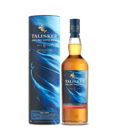 Fles Talisker 8 Years Old Tidal Churn Special Release 2024, single malt whisky van het eiland Skye, op voorraad bij slijterij t Bockje in Bathmen