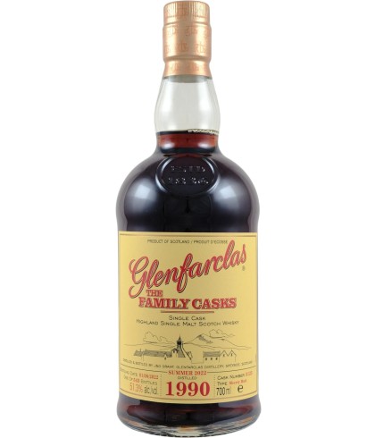 Fles Glenfarclas The Family Casks 1990 #5125, whisky, bij slijterij t Bockje in Bathmen
