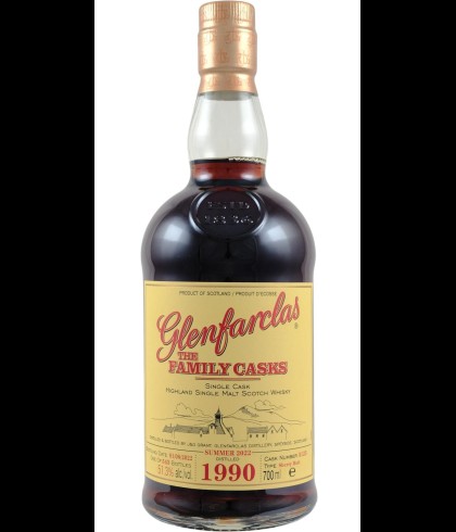 Fles Glenfarclas The Family Casks 1990 #5125, whisky, bij slijterij t Bockje in Bathmen