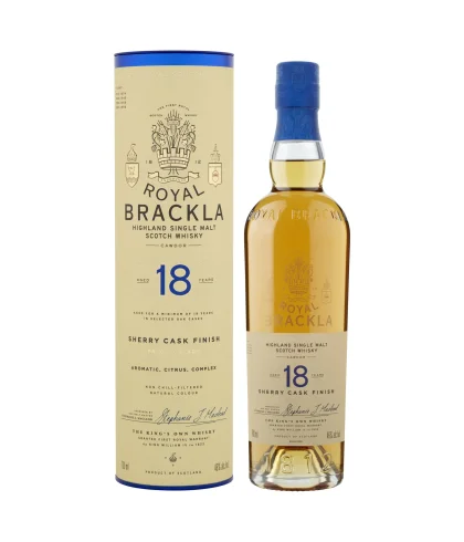 Fles Royal Brackla 18 Years Old, Schotse Highland single malt, bij slijterij ’t Bockje in Bathmen