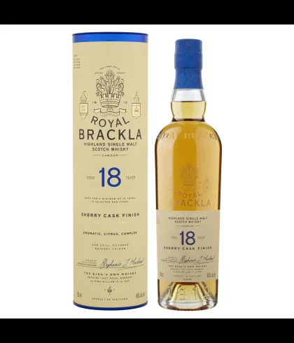Fles Royal Brackla 18 Years Old, Schotse Highland single malt, op voorraad bij slijterij t Bockje in Bathmen