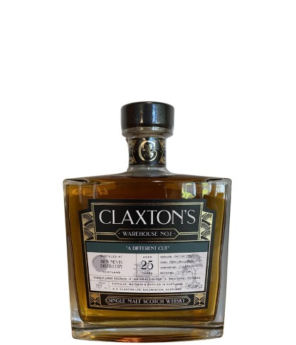 Fles Claxton’s Warehouse Ben Nevis 25 Years Old, single malt whisky, op voorraad bij slijterij t Bockje in Bathmen