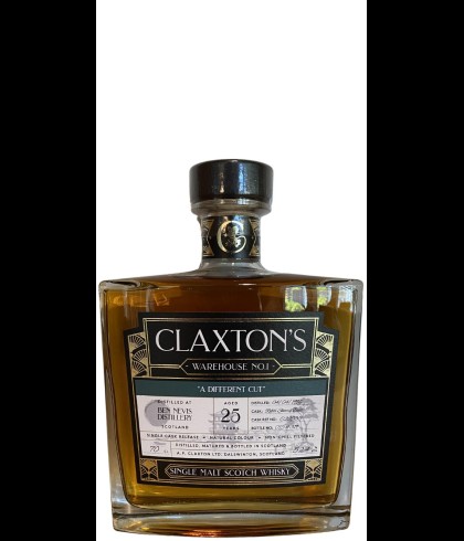 Fles Claxton&rsquo;s Warehouse Ben Nevis 25 Years Old, single malt whisky, op voorraad bij slijterij t Bockje in Bathmen