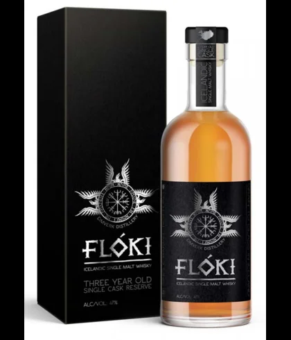 Fles Floki Single Malt 3 Years Old Cask Reserve, whisky, op voorraad bij slijterij ’t Bockje in Bathmen