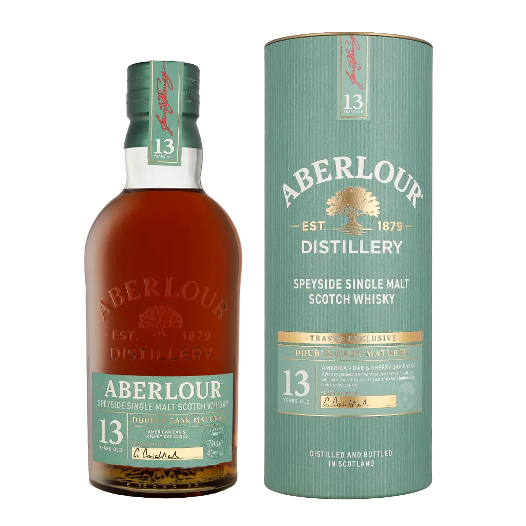 Fles Aberlour 13 Years Old Double Cask, whisky, op voorraad bij slijterij t Bockje in Bathmen