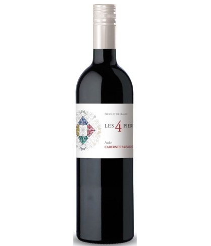Fles Les 4 Pierres Cabernet Sauvignon, wijn bij slijterij t Bockje in Bathmen