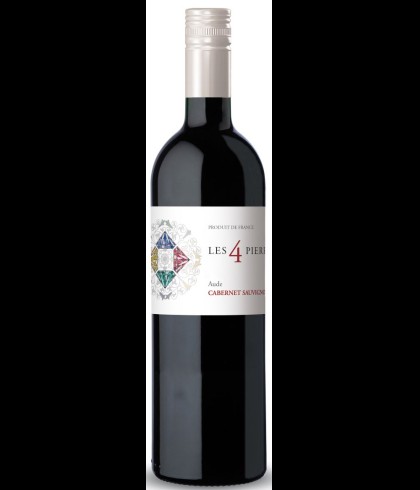 Fles Les 4 Pierres Cabernet Sauvignon, wijn bij slijterij t Bockje in Bathmen