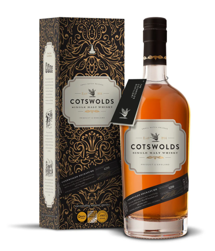 Fles Cotswolds Single Malt, single malt whisky, op voorraad bij slijterij t Bockje in Bathmen