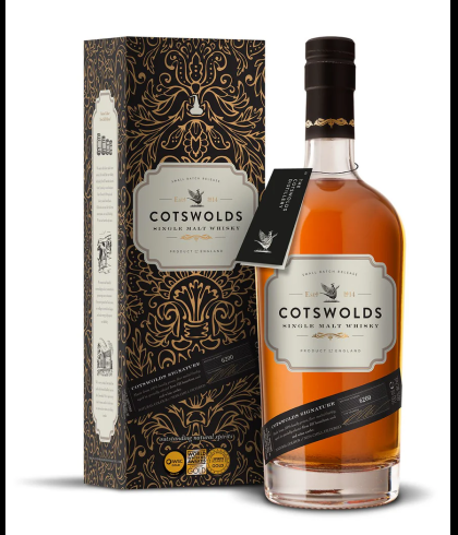 Fles Cotswolds Single Malt, single malt whisky, op voorraad bij slijterij t Bockje in Bathmen