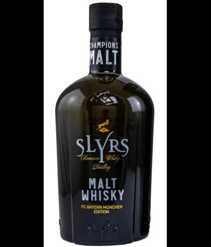 Fles Slyrs FC Bayern Munchen Edition, Beierse single malt whisky, op voorraad bij slijterij t Bockje in Bathmen