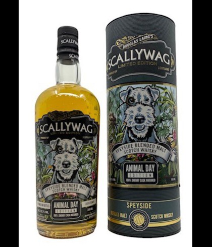 Fles Scallywag Animal Day Edition, Speyside blended malt van Douglas Laing, op voorraad bij slijterij t Bockje in Bathmen