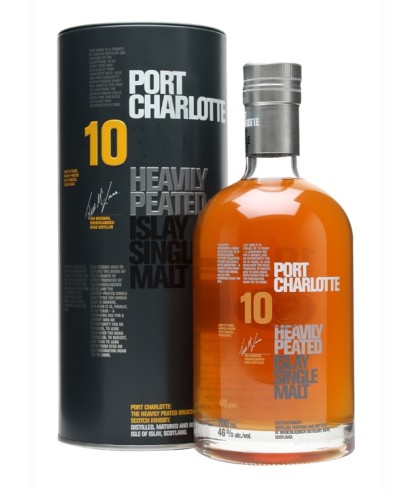 Fles Bruichladdich Port Charlotte 10 Years Old, whisky, op voorraad bij slijterij t Bockje in Bathmen