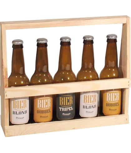 Geschenk Bierkratje Draagmodel 5 Fles Leeg, bij slijterij ’t Bockje in Bathmen
